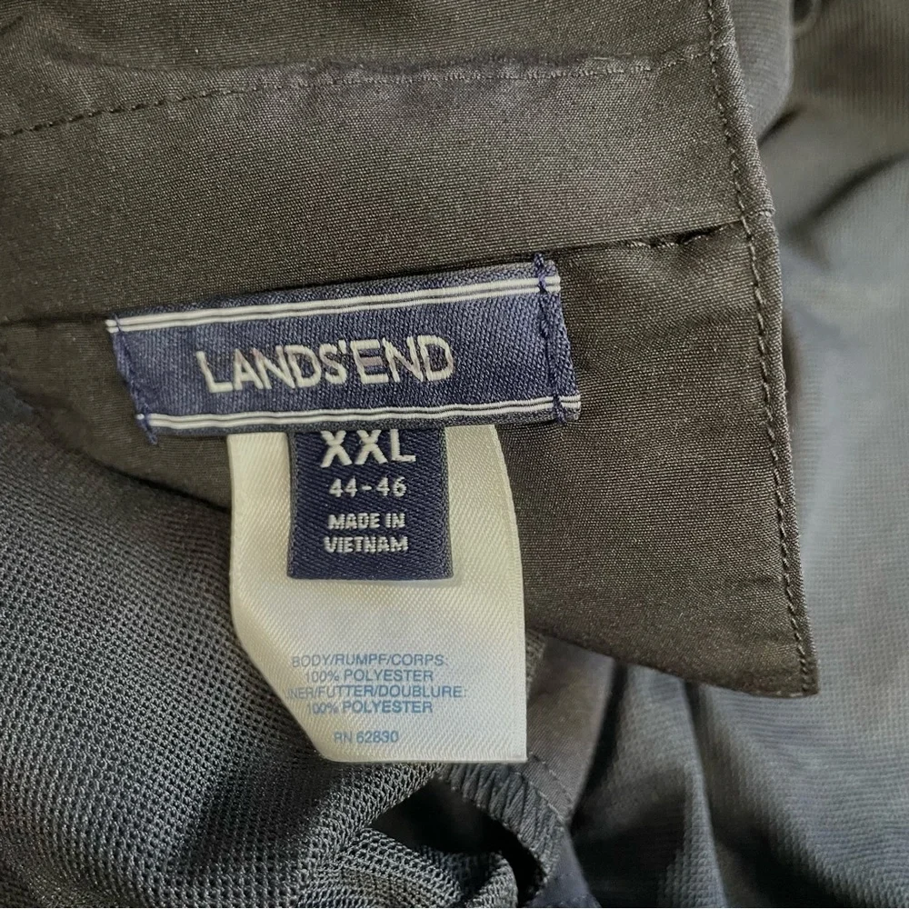 Lands End Swim Board Shorts Trunks XXL Mens Black With Liner